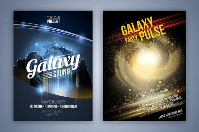 Set of vector party flyers