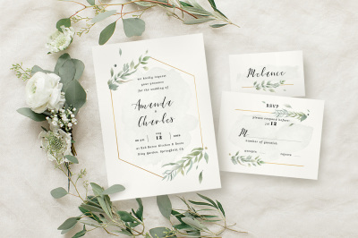 Modern Gold Foliage Wedding Suite