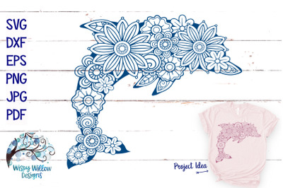 Floral Dolphin SVG | Summer Cut File