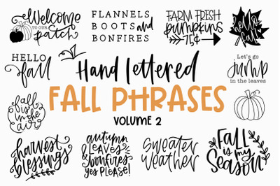 Fall Phrases Symbol Font - Fall Quotes - Autumn - Hand Lettered
