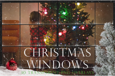 Christmas window pane overlays
