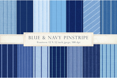 Blue pinstripe digital paper