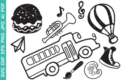 Back to school svg bundle, school bus svg, teacher life svg