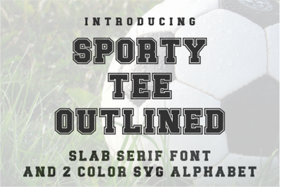 JP Sporty Tee Outlined Font and Alphabet