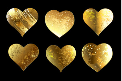 Set of golden valentines