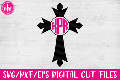 Monogram Celtic Cross - SVG, DXF, EPS Cut Files