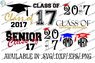 2017 Graduation Bundle - SVG, DXF, EPS Cut Files