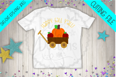 Happy Fall Y'all SVG DXF EPS PNG JPEG - cutting file