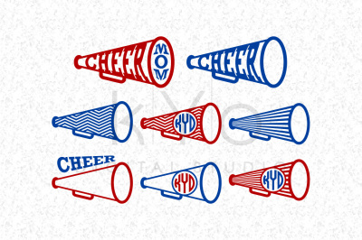 Cheer MOM Megaphone Monogram SVG files