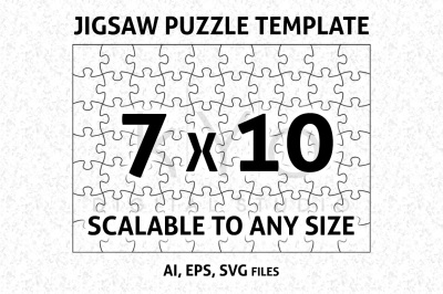 Jigsaw Puzzle Template AI EPS SVG DXF formars, Puzzle Vector Template