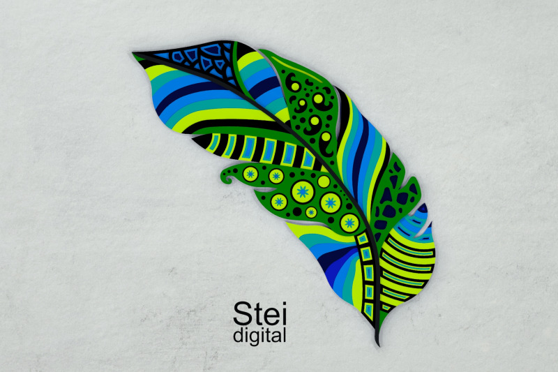 3d-layered-feather-svg-dxf-cut-files-feather-mandala-svg