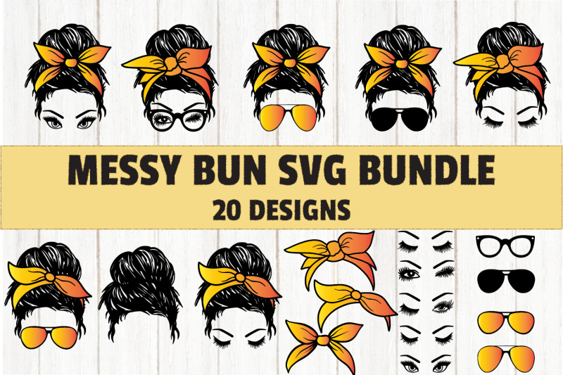 messy-bun-svg-bundle